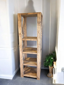 Tall Bookcase - Farmhouse Style Shelving - Special Walnut Brown - Tall Shelving Unit - Kitchen, Livingroom, or Office