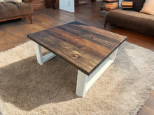 Load image into Gallery viewer, Large Modern Coffee Table (Dark Walnut, Antique White)
